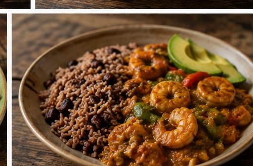 Arroz con coco y camarones, preparado por Gastro Plus.