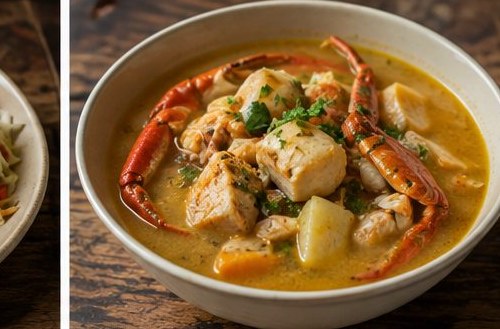 Cazuela de mariscos, preparado por Gastro Plus.